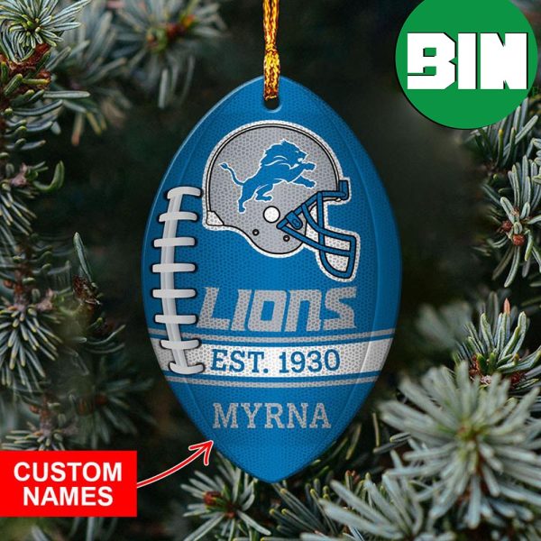 NFL Detroit Lions Christmas Tree Decorations Custom Name Xmas Gift Unique Ornament