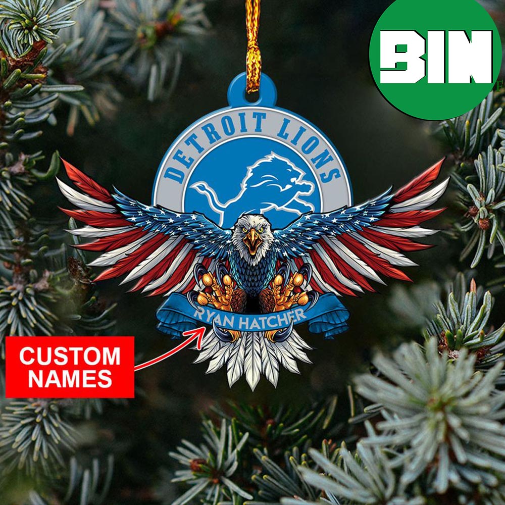 NFL Detroit Lions Xmas Gift For Tree Decorations US American Eagle