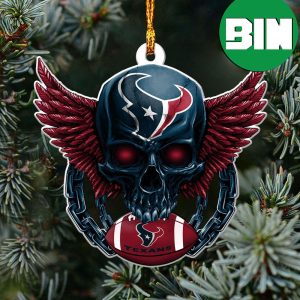 NFL Houston Texans Xmas Gift For Fans Christmas Tree Decorations Skull Ornament