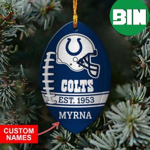 NFL Indianapolis Colts Xmas Gift Football For Fans Christmas Tree Decorations Custom Name Ornament