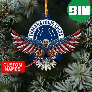 NFL Indianapolis Colts Xmas Gift For Fans Christmas Tree Decorations US Eagle American Custom Name Ornament