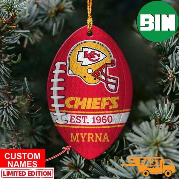 NFL Kansas City Chiefs Xmas Gift For Fans Tree Decorations Custom Name Ornament