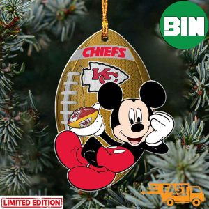 NFL Kansas City Chiefs Xmas Mickey Mouse Custom Name Disney Tree Decorations Ornament