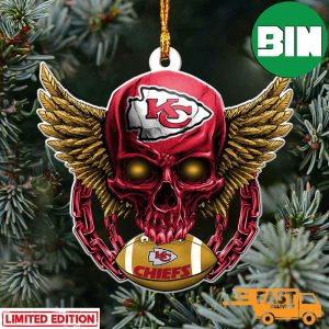 NFL Kansas City Chiefs Xmas Skull Christmas Tree Decorations Ornament