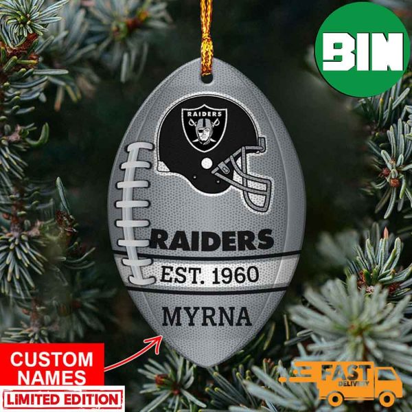 NFL Las Vegas Raiders Xmas Custom Name Tree Decorations Ornament