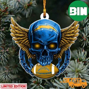 NFL Los Angeles Chargers Xmas Skull Gift For Christmas Gift Ornament