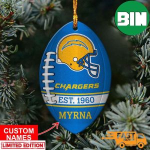 NFL Los Angeles Chargers Xmas Tree Decorations Custom Name Gift For Fans Ornament