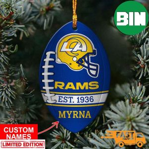 NFL Los Angeles Rams Xmas Gift Custom Name Christmas Football Ornament