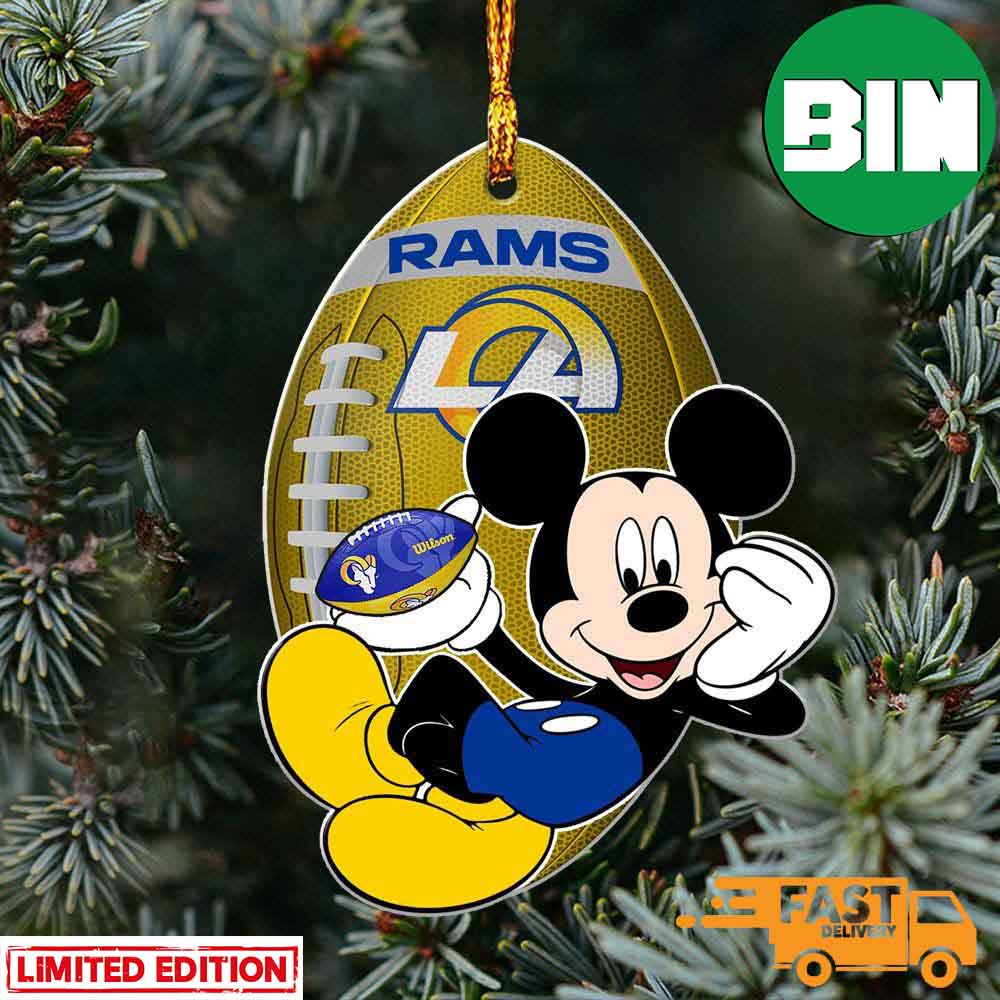 NFL Los Angeles Rams Xmas Mickey Custom Name Ornament