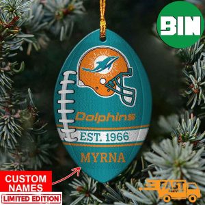 NFL Miami Dolphins Xmas Custom Name Tree Decorations Ornament