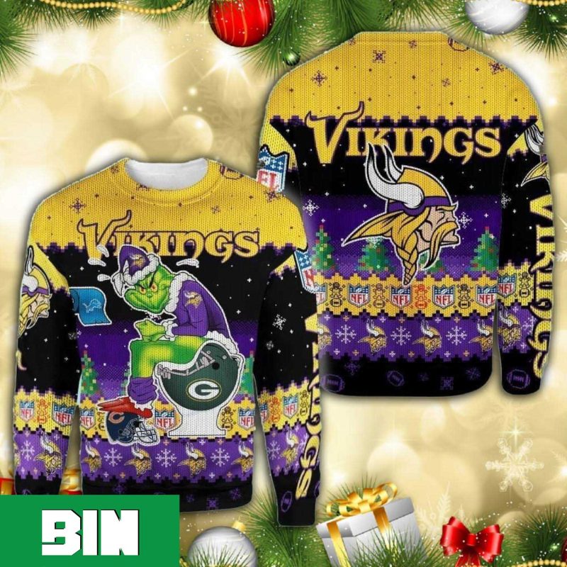 NFL Minnesota Vikings x Funny Grinch Knitting Pattern Christmas