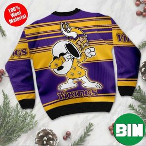NFL Minnesota Vikings x Snoopy Dabbing 3D Christmas Gift For Men And Women Ugly Sweater