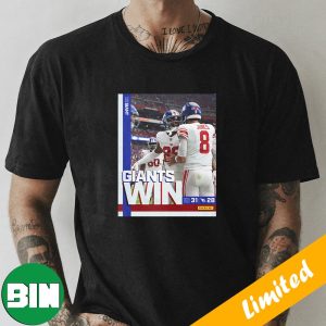New York Giants Win St Louis Cardinals Comeback And Win 31-28 Points T-Shirt