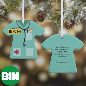 Nurse Personalized Custom Name Christmas Tree Decorations 2023 Vintage Ornament