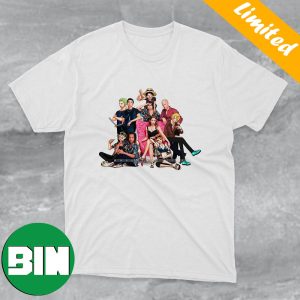 One Piece Straw Hat Crew In Manga And Real Life Fan Gifts T-Shirt