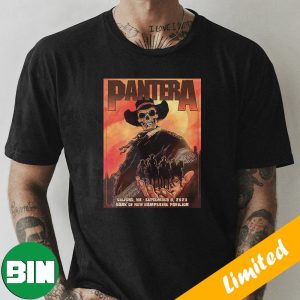 Pantera Official Gilford NH Concert Poster In September 8 2023 Bank Of New Hampshire Pavilion T-Shirt