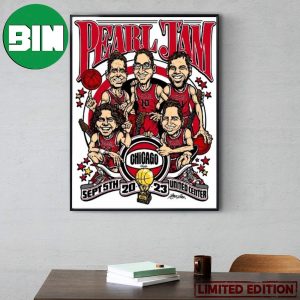 Pearl Jam x Chicago Bulls Sept 5th 2023 United Center Chicago Event Poster Canvas
