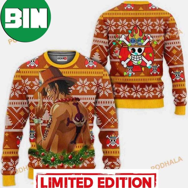 Portgas Ace One Piece Anime Xmas Gift Ugly Christmas Sweater