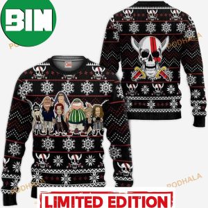 Red Hair Pirates Snowflakes Pattern Anime One Piece Xmas Ugly Christmas Sweater