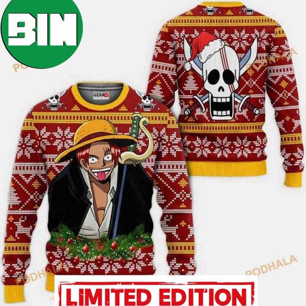 Red Hair Shanks One Piece Anime Xmas Ugly Christmas Sweater