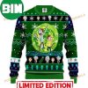 Rick And Morty Green Pickle All Over Printed Funny Ugly Christmas Sweater
