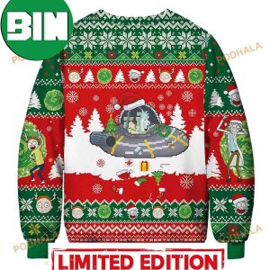 Rick And Morty UFO Cartoon Animation Christmas Ugly Sweater