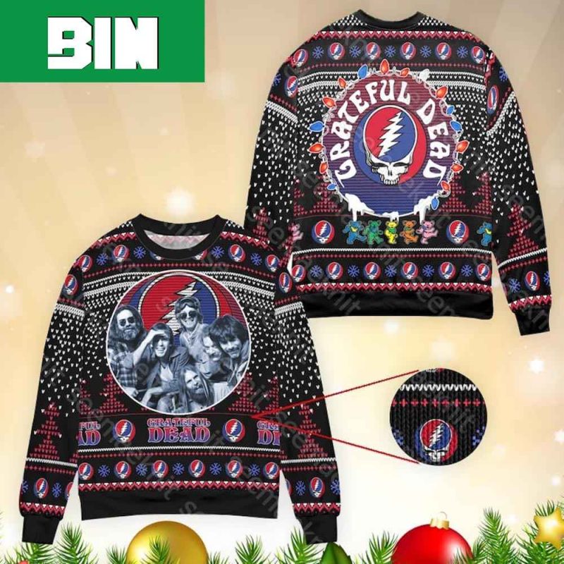 Christmas Gift For NFL Fans New York Jets Grateful Dead Christmas Gift  Pattern Ugly Christmas Sweater