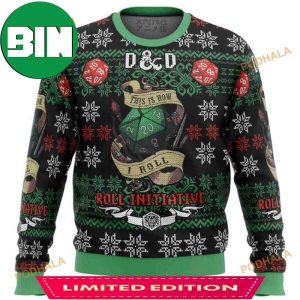 Roll Initiative Dungeons And Dragons Ugly Christmas Sweater