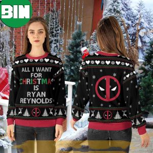 Ryan Reynolds Deadpool All I Want For Christmas Is Ugly Christmas Sweater