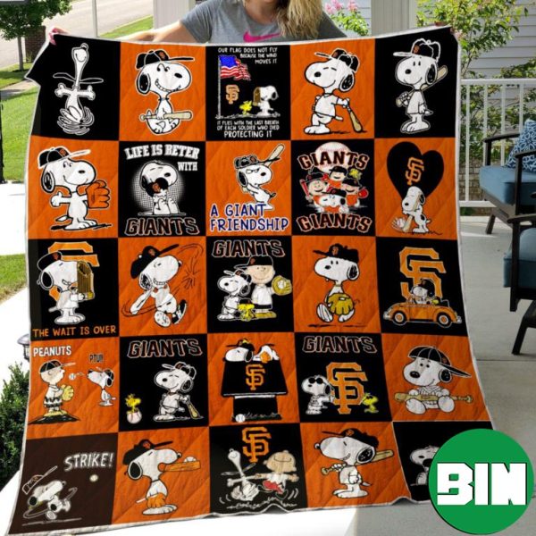 San Francisco Giants Snoopy Life Is Better With Giants For Christmas Snoopy Blanket