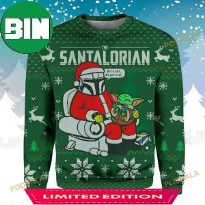Santalorian Funny Din Djarin And Grogu Best Christmas 2023 Unique Ugly Sweater