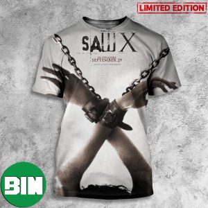 Saw X Witness The Return Of Jigsaw September 29 2023 Shackled Poster 3D T-Shirt