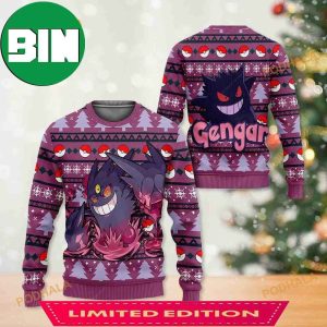 Scary Gengar Pokemon Anime Ugly Christmas Sweater