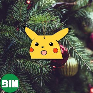 Shocked Pikachu Custom Shape Christmas Gift Tree Decorations Xmas Unique Ornament