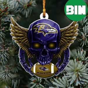 Skull x NFL Baltimore Ravens Xmas Gift Tree Decorations Best Unique Custom Name Ornament