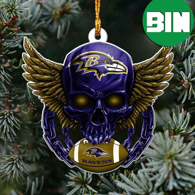 Skull x NFL Baltimore Ravens Xmas Gift Tree Decorations Best Unique Custom  Name Ornament - Binteez