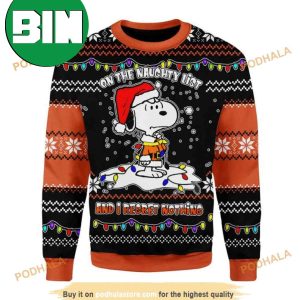 Snoopy On The Naughty List And I Regret Nothing Ugly Xmas Sweater