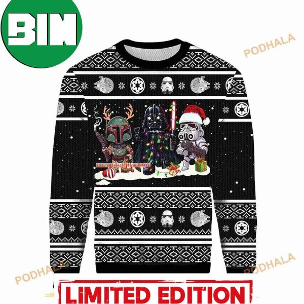 Star Wars Darth Vader Boba Fett Stormtrooper Ugly Christmas Sweater