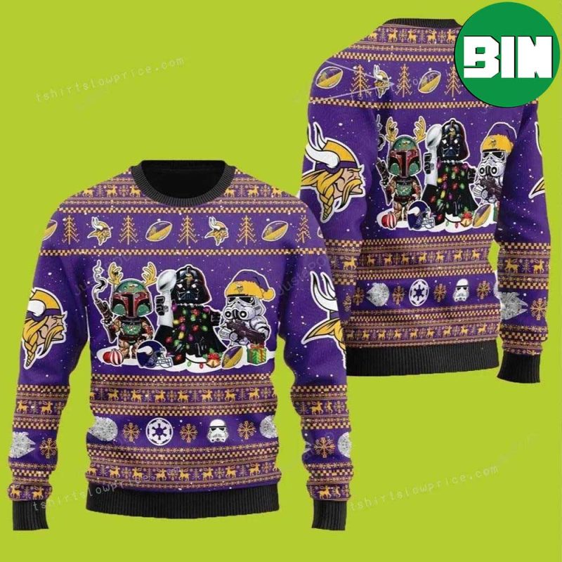 Star Wars x NFL Minnesota Vikings For Men And Women Xmas Gift Ugly Sweater  - Binteez