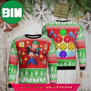 Super Mario Dragon Ball Ugly Christmas Sweater