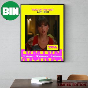 Taylor Swift VMAs Wins Video Of The Year Anti-Hero Home Decor Poster Canvas