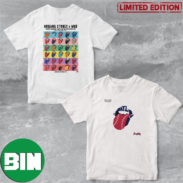 The Rolling Stones x Atlanta Braves MLB Hackey Diamonds Limited Edition Vinyl Collection Collab T-Shirt