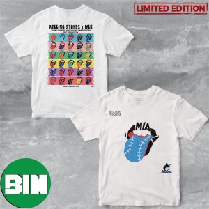 The Rolling Stones x Miami Marlins MLB Hackey Diamonds Limited Edition Vinyl Collection Collab T-Shirt