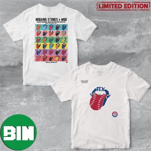 The Rolling Stones x Texas Rangers MLB Hackey Diamonds Limited Edition Vinyl Collection Collab T-Shirt