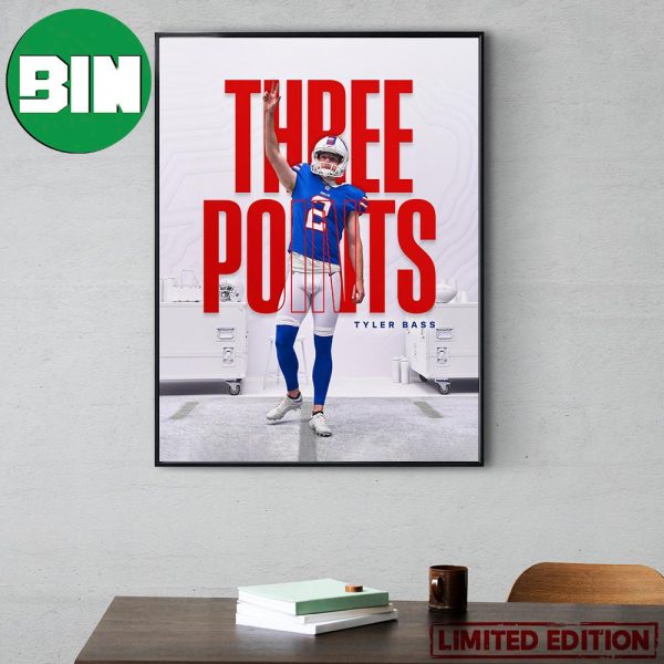 Three Points For Tyler Bass Buffalo Bills vs New York Jets Home Decor Poster Canvas