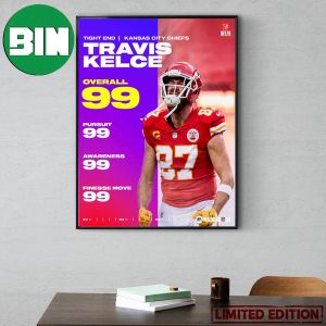 Travis Kelce Touch Down Catches Since Sunday In NFL Madden 24 Kansas City Chiefs Home Decor Poster Canvas