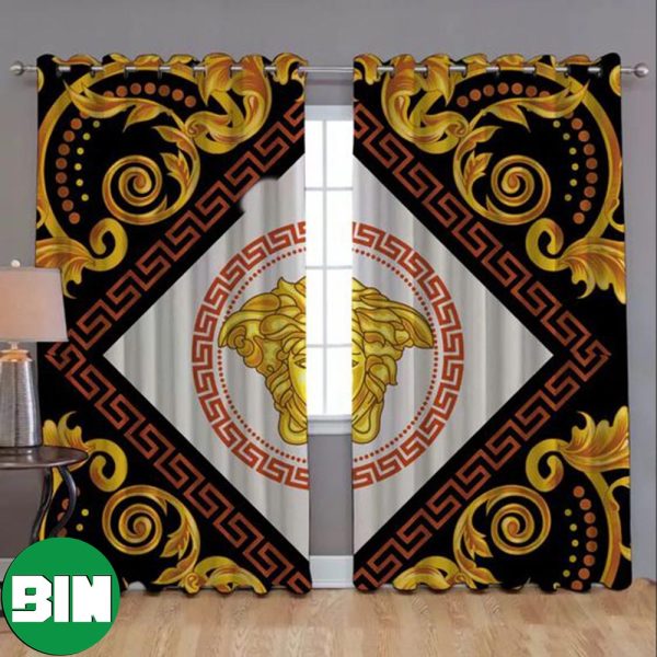 Versace Gold Pattern Luxury Brand For Home Decor Window Curtain