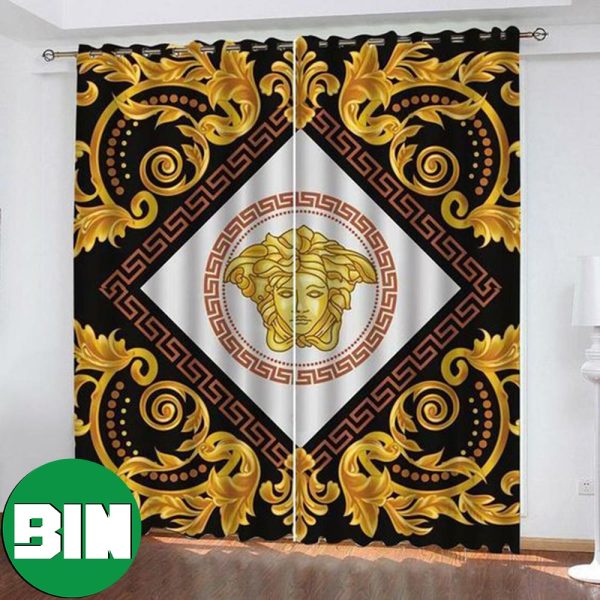 Versace New Printed Premium Logo Fashion Luxury Brand Home Decor Window Curtain