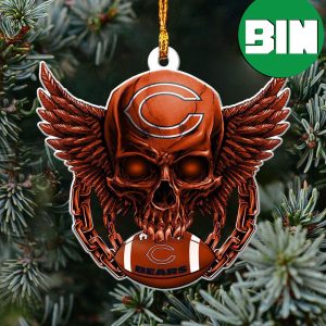 Xmas Skull Gift For NFL Chicago Bears Fans Christmas Tree Decorations Unique Ornament