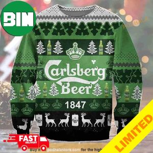3D Carlsberg Xmas Funny 2023 Holiday Custom And Personalized Idea Christmas Ugly Sweater